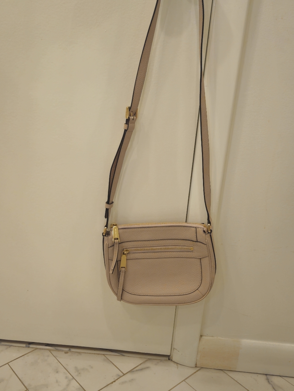 Michael Kors Julia Crossbody Bag in Oyster Pink with Gold Hardware